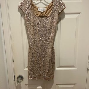 DRESS OF POPULATION /gold sequin